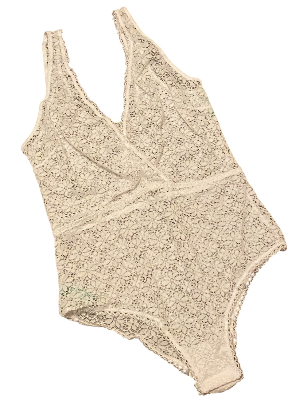 Honeydew Intimates White Lace V-Neck Bodysuit - White Samantha Bodysuit